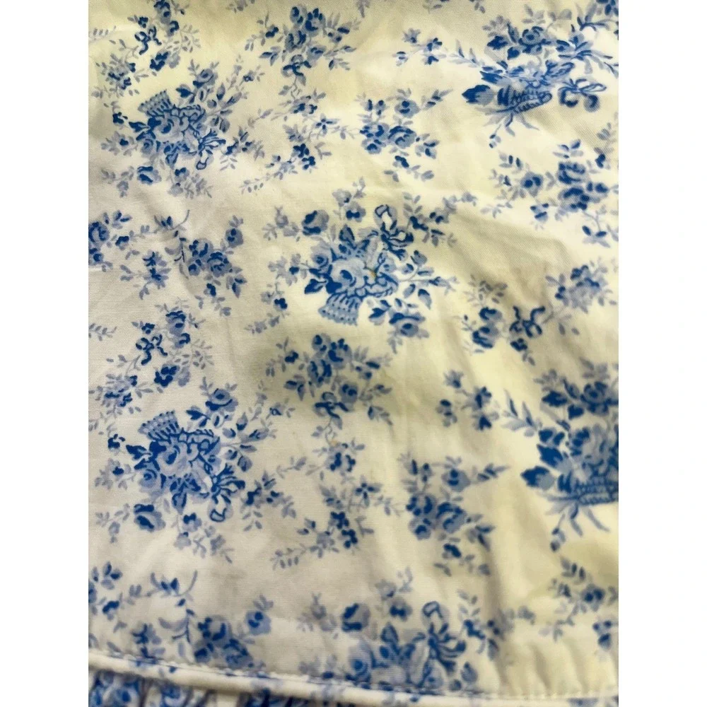 Maggie & Zoe Girls Blue White‎ Floral Gingham Peter Pan Collar Dress Size 6X